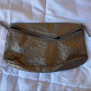 Brown zip makeup case